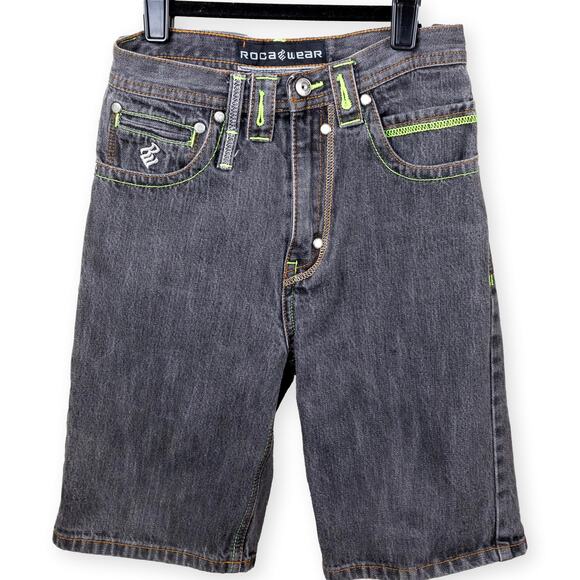 Rocawear Stonewash Gray Shorts Embroidered Girls 7 - Picture 1 of 9